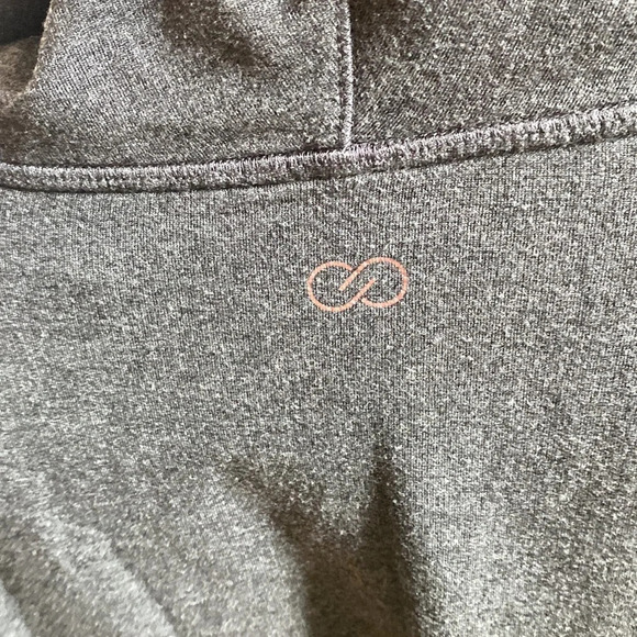 Calia Effortless Mixed Media Hoodie in Charcoal Heather Gray White Size Small - Picture 10 of 11